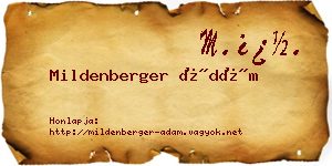 Mildenberger Ádám névjegykártya